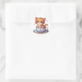 Chaton dans tasse de thé Stickers (Sac)