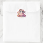 Chaton dans tasse de thé Stickers (Sac)
