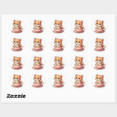 Chaton dans tasse de thé Stickers (Feuille)
