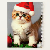 Chaton de Noël Vintage à Santa Hat (Dos)