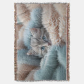 Chaton duveteux dans une couverture douce (devant Vertical)