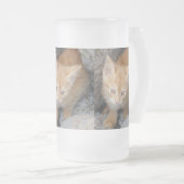 Chaton Innocent Frosted 16 oz de verre givré Mug (Devant droit)