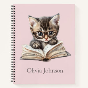 Chaton intelligent avec lunettes Carnet personnali