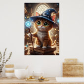 Chaton Magicien – Affiche d'Art de Chat Magique Mi (Cuisine)