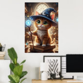 Chaton Magicien – Affiche d'Art de Chat Magique Mi (Bureau à domicile)