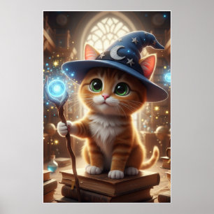 Chaton Magicien – Affiche d'Art de Chat Magique Mi