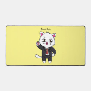 Chaton mignon en costume cravate dessin animé