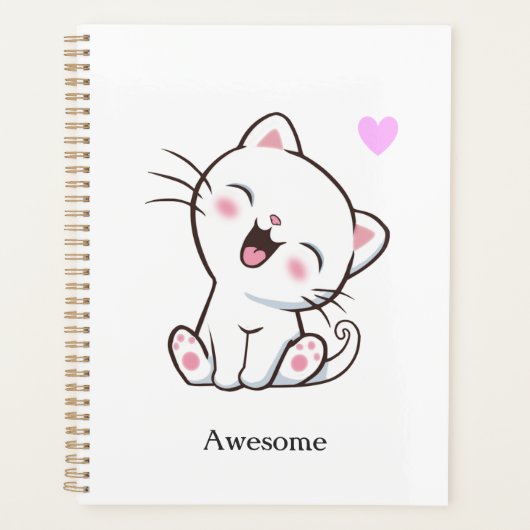 Chaton Mignon Incroyable sur Fond Blanc (Devant)