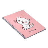 Chaton Mignon Incroyable sur un Cahier Rose Clair (Côté Droit)