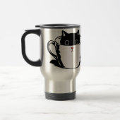 Chaton noir avec nez rouge caché dans une tasse (Gauche)