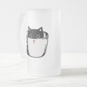 Chaton noir avec nez rouge caché dans une tasse (Devant gauche)