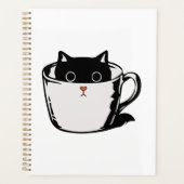 Chaton noir avec nez rouge caché dans une tasse (Devant)