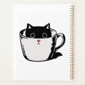 Chaton noir avec nez rouge caché dans une tasse (Dos)