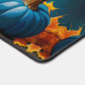 Chaton noir et lune bleue Citrouilles Feuilles d'a (Coin)