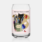 Chaton noir Pinceau Pot Artiste Chat Rose (Recto)