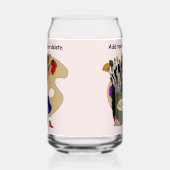 Chaton noir Pinceau Pot Artiste Chat Rose (Gauche)