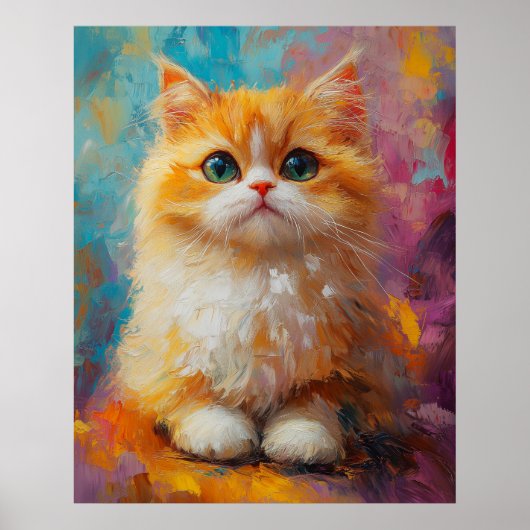 Chaton Persan Délicat — Impression d'Art Pastel Mi (Devant)