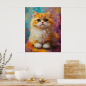 Chaton Persan Délicat — Impression d'Art Pastel Mi (Cuisine)