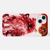 CHATON - PETIT CHAT AVEC ROSES ROUGES Monogramme e (Verso Horizontal)