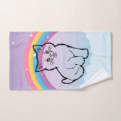 chaton sous un arc-en-ciel (Serviette à main)