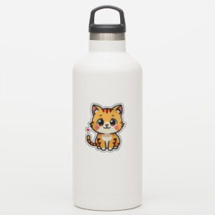 Chaton Tabby Orange Sourire – Autocollant Mignon