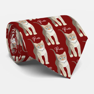 Chaton Tigre Avec Cravate Marron Texte