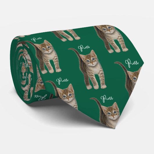 Chaton tigré avec cravate texte (Roulé)