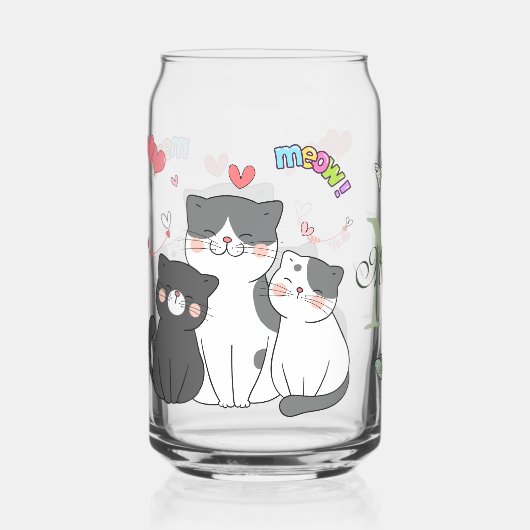 Chatons Adorables Thème Monogramme Cœurs (Recto)
