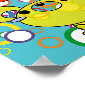 Chatons colorés sur cercles Impression sur toile (Coin)