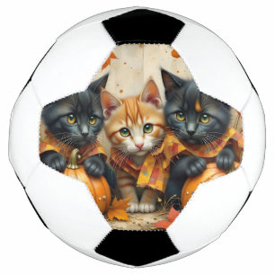 Chatons d'automne citrouilles et feuillage