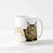 Chatons de chats de ragondin du Maine, tasse de (Devant droit)