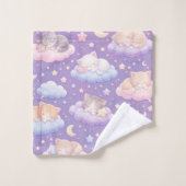 Chatons endormis rêveurs sur des étoiles et des nu (Gant de toilette)