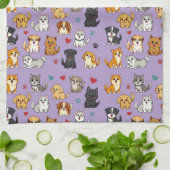 Chatons et chiots Serviette de cuisine (Plié)