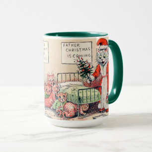 Chatons et Père Noël Chat, Louis Wain Mug