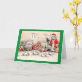 Chatons et Santa Cat, carte de Louis Wain (Fleur jaune)