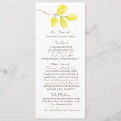 Chatons jaunes - menu mariage (Dos)