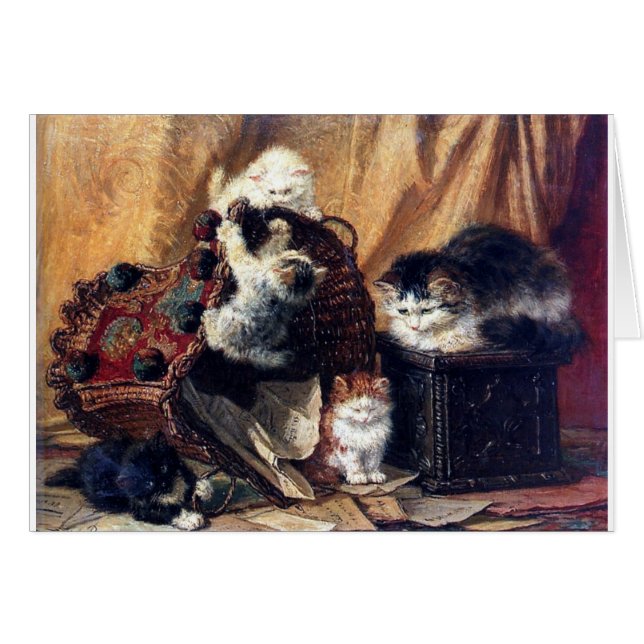 Chatons jouant avec la peinture d'antiquité de (Devant horizontal)