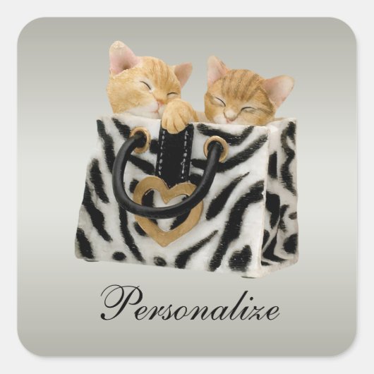 Chatons mignons en Zebra Print Stickers sac à main (Devant)