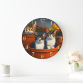 Chatons Plante Pot, horloge murale (Maison)