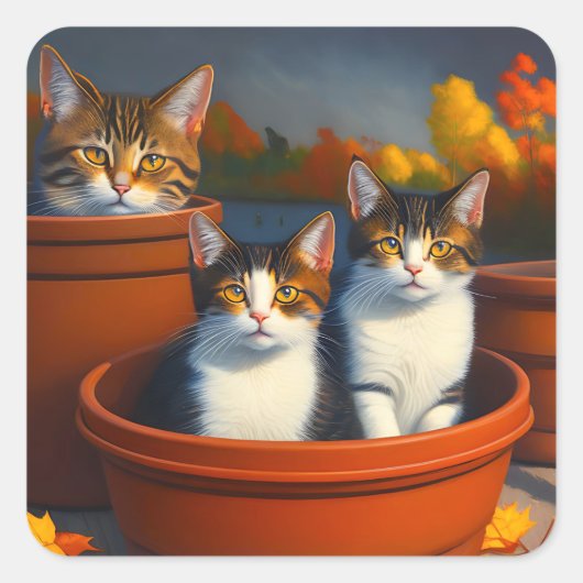 Chatons Plantes Pot, Stickers (Devant)