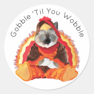 Chatons Stickers ronds Thanksgiving