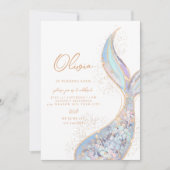 Chatoyant Mermaid Tail Invitation Anniversaire (Devant)