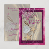 Chatoyant Seashell Pink Beach Rsvp Invitation (Devant / Derrière)
