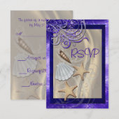 Chatoyant Seashell Purple Beach Rsvp Invitation (Devant / Derrière)