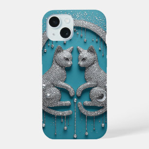Chats à Cristal Jumelés ✨ Bijoux Élégants et Symét