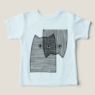Chats à motifs mignons, œuvre d'art à lignes minim