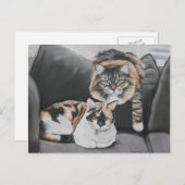 Chats accrochant la carte postale Art (Devant / Derrière)