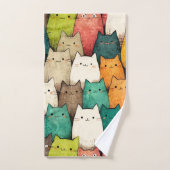 Chats adorables | Design de dessin coloré (Serviette à main)