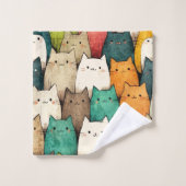 Chats adorables | Design de dessin coloré (Gant de toilette)