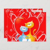 Chats amoureux, carte postale (Devant / Derrière)